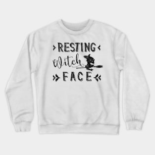 Resting Witch Face with Cobweb Print Crewneck Sweatshirt